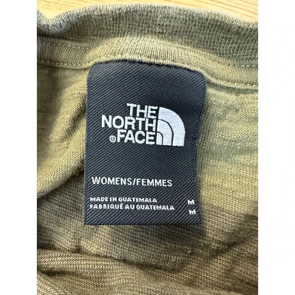 The North Face Womens Striped Short Sleeve T-Shirt Olive Green Size Medium - Picture 3 of 5
